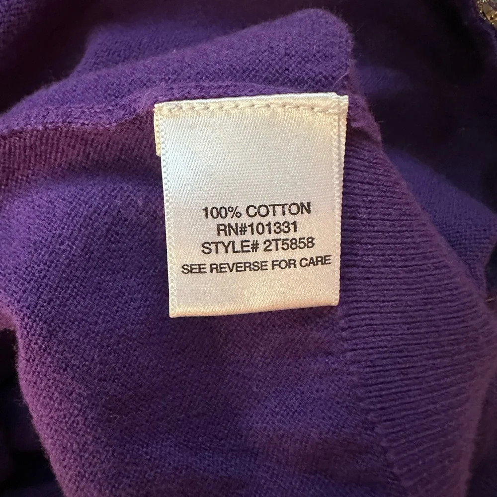 CHARLOTTE RUSSE ~ eggplant colored 3/4 sleeve sweater w/sequins size S - Picture 6 of 8